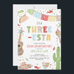 Three-esta Mexican Fiesta 3rd Birthday Party Invitation<br><div class="desc">This 3rd birthday party invitation features a fiesta theme for the perfect "three-esta"!</div>