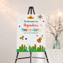 Three-esta Welcome Sign Fiesta 3rd Birthday Party