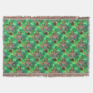 Three Ethnic Traditional Black Women Dancing Throw Blanket