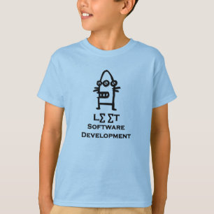 Three Eye Bot Leet Software Development black T-Shirt
