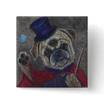 Three Eye Pug Dog Magic Show Art Print