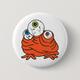 three eyeballs monster pinback button