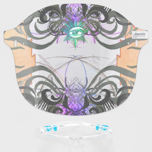 Three Eyed Elegant Alien Tribe Face Shield (Front w/Glasses)