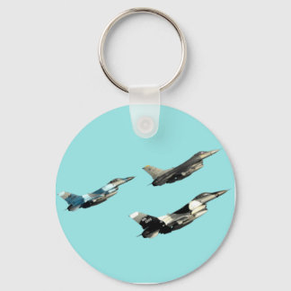 Three F16s Keychain