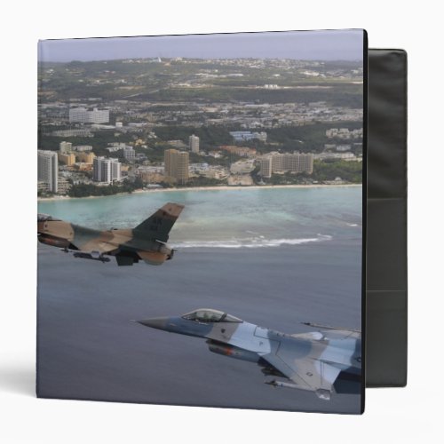 Three F_16 Fighting Falcons fly in formation Binder