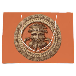 three faces print large gift bag