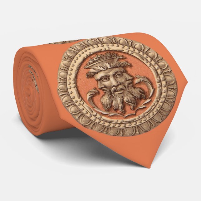 three faces print neck tie (Rolled)