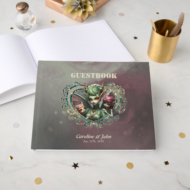 Three fairies, the companions of the magic heart.  guest book (Front Open)