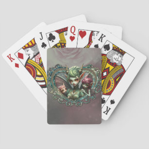 Three fairies, the companions of the magic heart.  poker cards