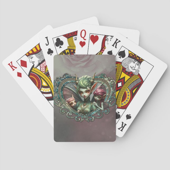 Three fairies, the companions of the magic heart.  poker cards (Back)
