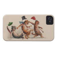 Three Falling Cats by Louis Wain; Fun Vintage Cats Case-Mate iPhone 4 Case