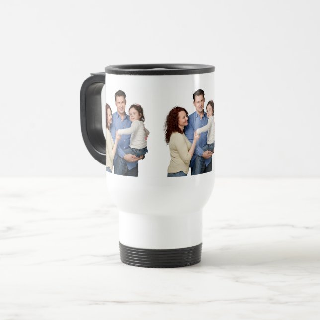 Three Family Photos Template Personalized  Travel Mug (Front Left)