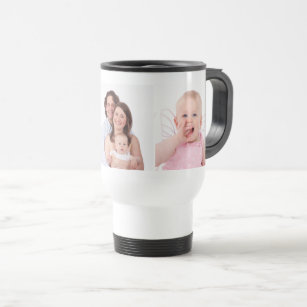 Three Family Photos Template Personalized Travel Mug
