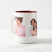 Three Family Photos Template Personalized Two-Tone Coffee Mug (Front Left)