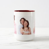 Three Family Photos Template Personalized Two-Tone Coffee Mug (Center)