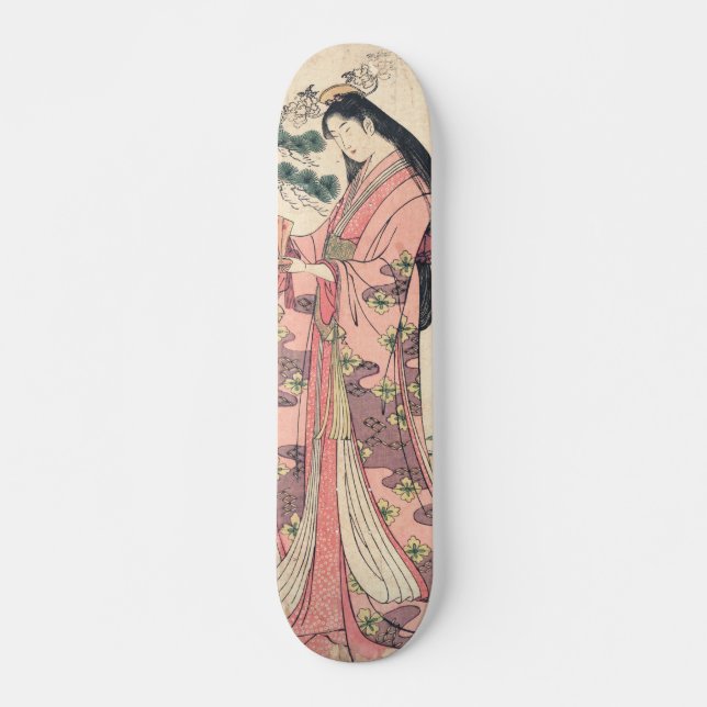 Three famous poetesses japanese woodblock lady art skateboard (Front)