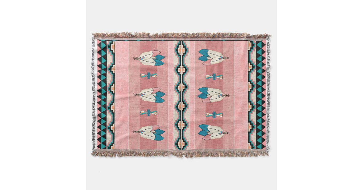 Three Feathers Throw Blanket