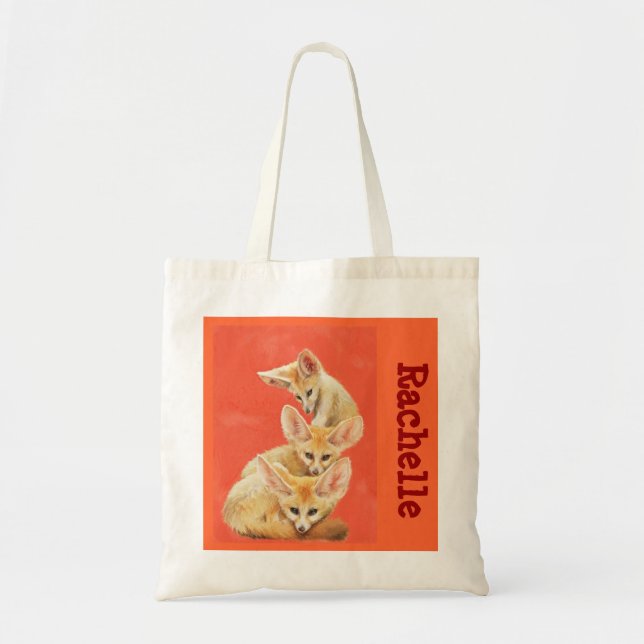 Three fennec foxes tote bag (Front)