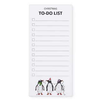 Three Festive Penguins Christmas To-Do List Magnetic Notepad