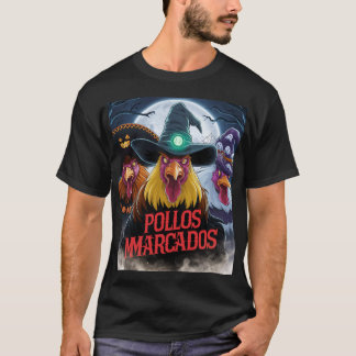 three fierce and colorful rooster warriors, each T-Shirt