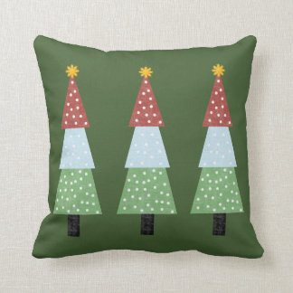 Three firs in green bottom for this Christmas Throw Pillow