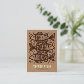 Three Fish - Cardboard Box Tex Business Card (Standing Front)