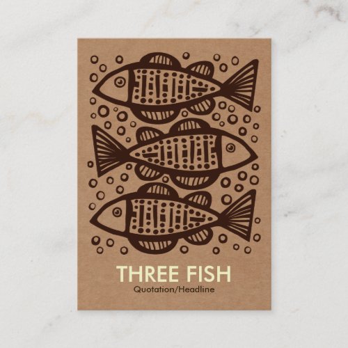Three Fish - Cardboard Box Tex Business Card Templates