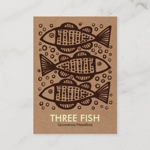 Customizable Three Fish - Cardboard Box Tex Business Card Templates