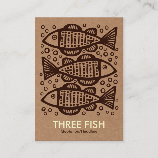 Three Fish - Cardboard Box Tex Business Card (Front)