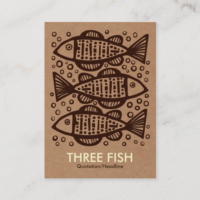 Three Fish - Cardboard Box Tex Business Card (Front)