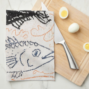 Three Fish, One Dark Kitchen Towel