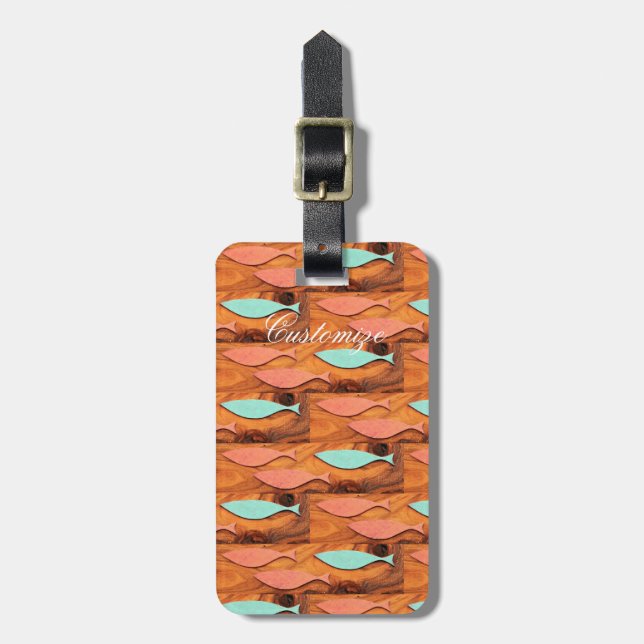 Three Fish Pattern Thunder_Cove Luggage Tag (Front Vertical)