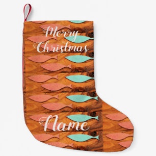 Three Fish Pattern Thunder_Cove Small Christmas Stocking