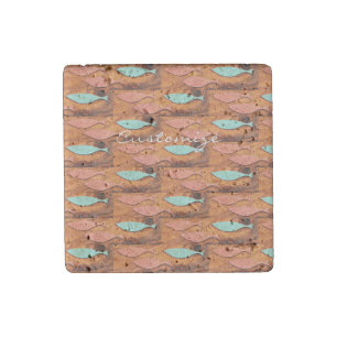 Three Fish Pattern Thunder_Cove Stone Magnet