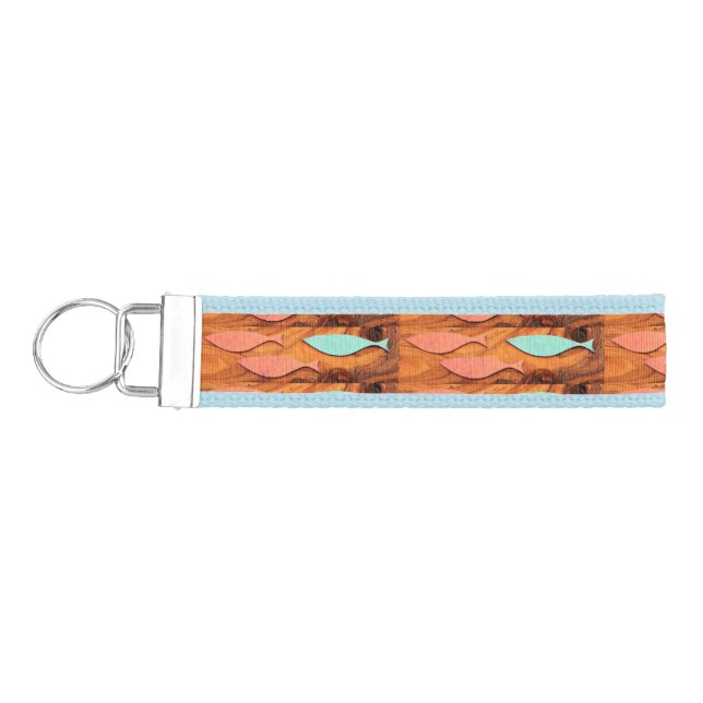 Three Fish Pattern Thunder_Cove Wrist Keychain (Keys on Left)