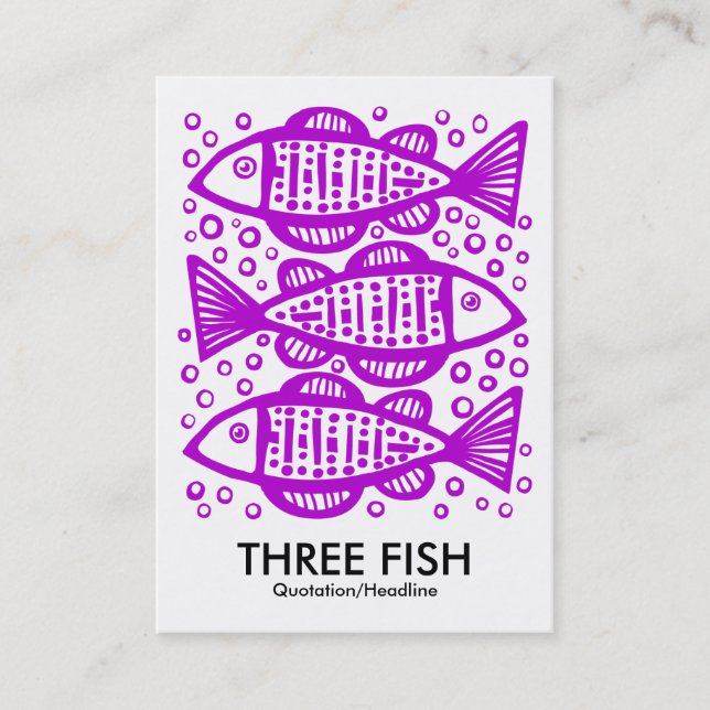 Three Fish - Purple Business Card (Front)