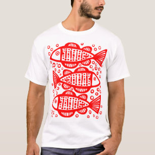 Three Fish - Red T-Shirt