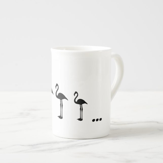 Three Flamingo Birds and dots mug / cup (Front Right)