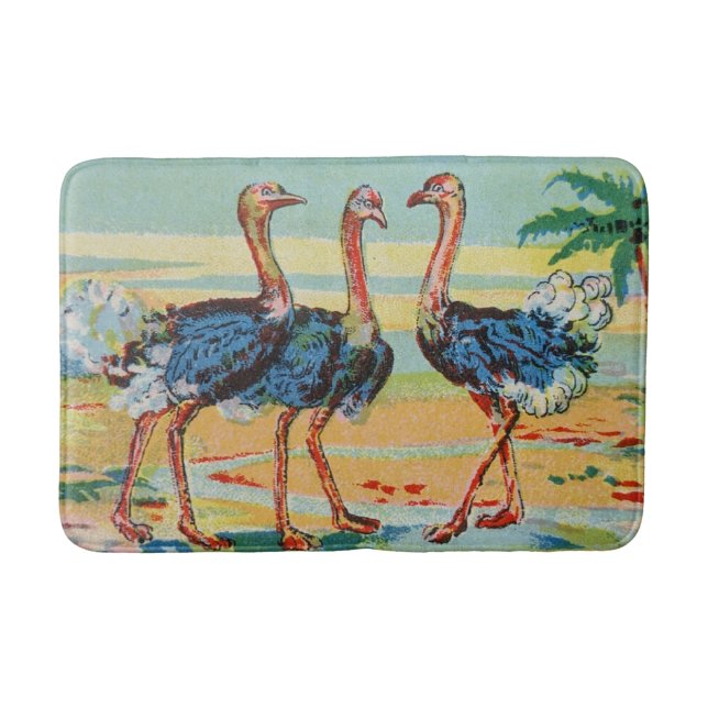 Three Flamingos Bath Mat (Front)