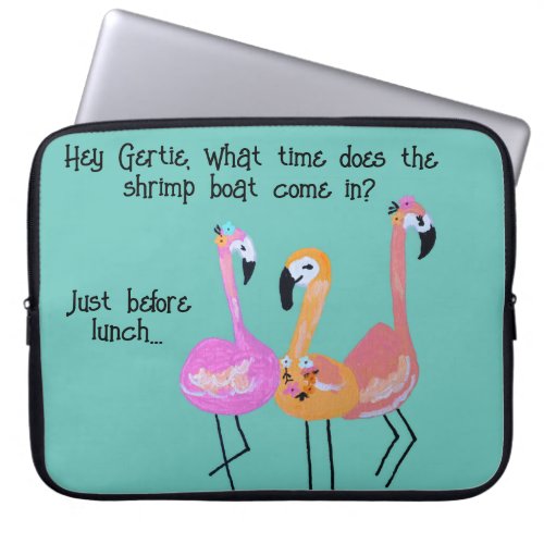 Three Flamingos  Laptop Sleeve