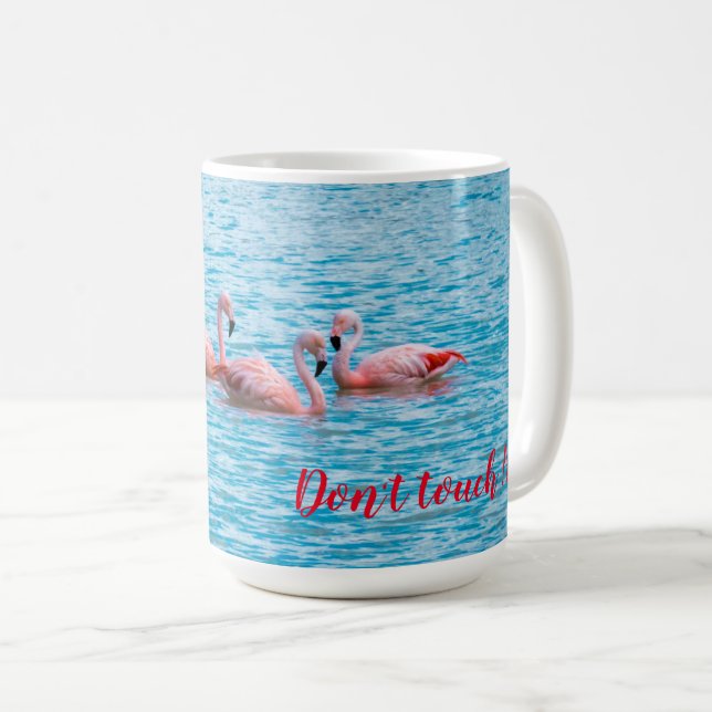 Three flamingos on the Laguna Amarga Coffee Mug (Front Right)