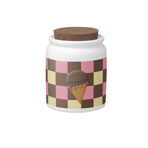 Three_Flavor Ice Cream Cone Candy Jar Customizable