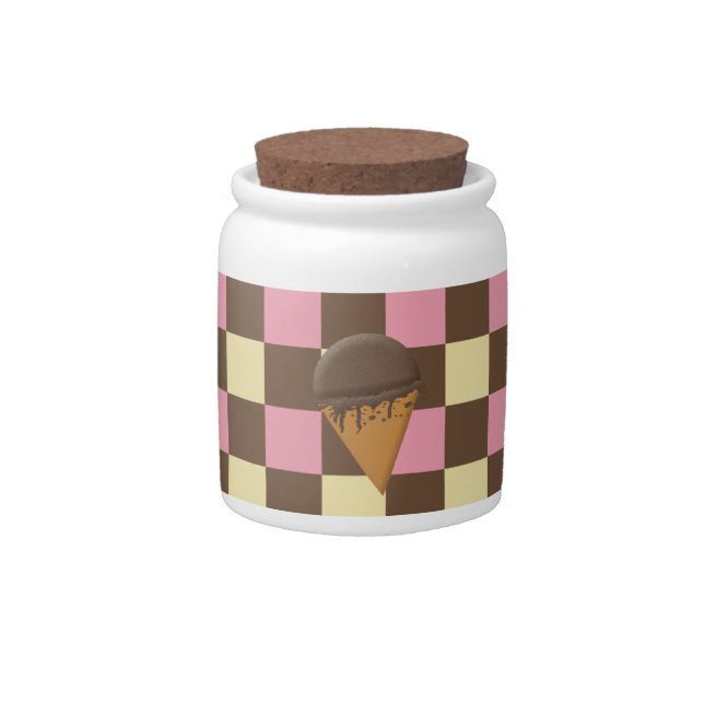 Three-Flavor Ice Cream Cone Candy Jar Customizable (Front)