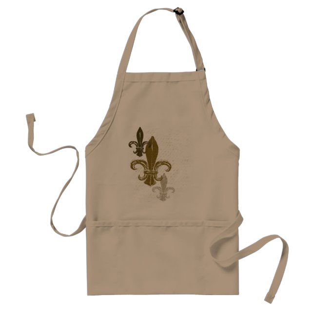 Three Fleur De Lis Adult Apron (Front)
