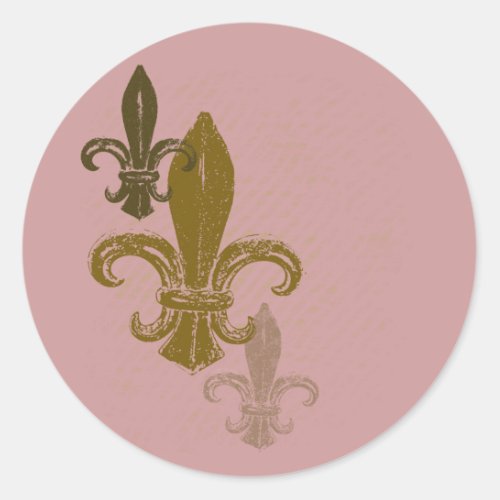 Three Fleur De Lis Classic Round Sticker