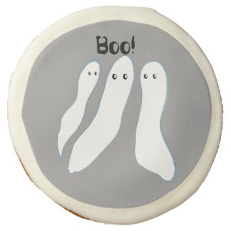 Three floating ghosts, Boo Halloween Cookies