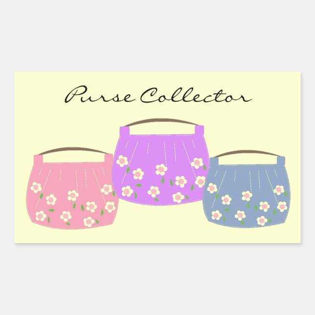 Three Floral Purses Rectangular Sticker (Front)