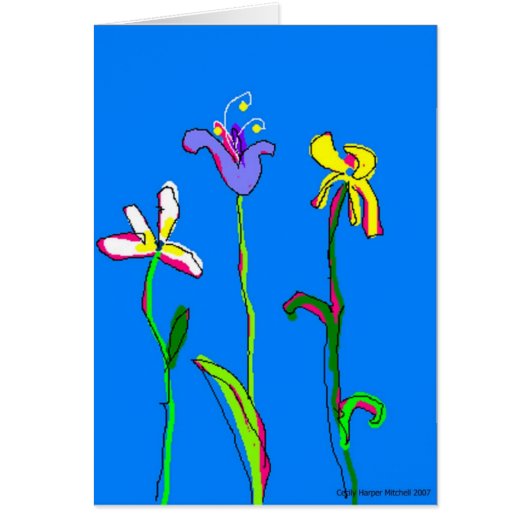 Three Flowers #2 Cards (Front)