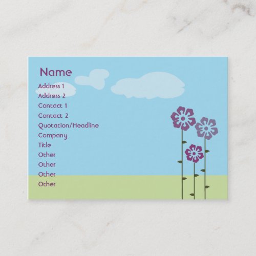 Three Flowers - Chubby Business Card Template