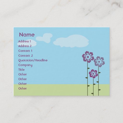 Customizable Three Flowers - Chubby Business Card Template